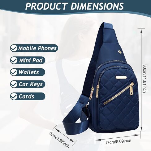 Sling Crossbody Backpacking Packs, Shoulder Daypack Anti-Theft Cross Body Motorcycle Chest Bags, One Strap Fanny Back Pack(Blue) in Saudi Arabia