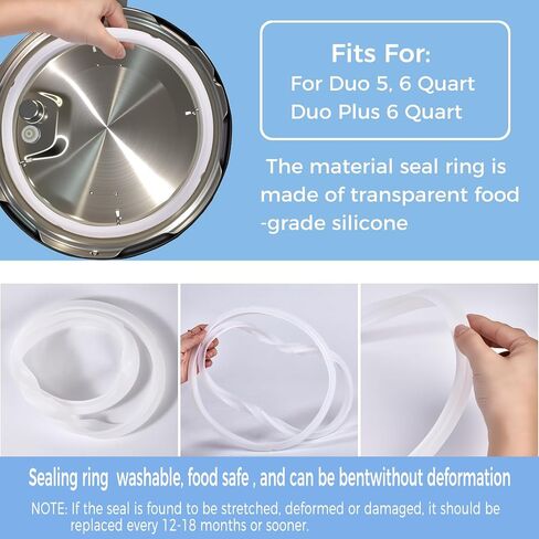 13 Pcs Sealing Ring 5, 6 Qt,For Duo Plus 6 Quart Electric Pressure Cooker Valve Replacement Parts With Include Silicone Gasket Steam Release Valve Float Valve Anti-Block Shield Condensation Collector in Saudi Arabia