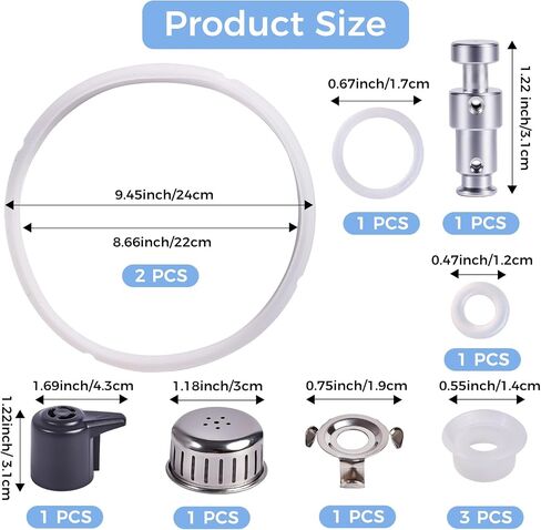 13 Pcs Sealing Ring 5, 6 Qt,For Duo Plus 6 Quart Electric Pressure Cooker Valve Replacement Parts With Include Silicone Gasket Steam Release Valve Float Valve Anti-Block Shield Condensation Collector in Saudi Arabia
