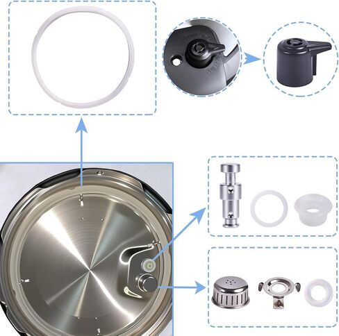 13 Pcs Sealing Ring 5, 6 Qt,For Duo Plus 6 Quart Electric Pressure Cooker Valve Replacement Parts With Include Silicone Gasket Steam Release Valve Float Valve Anti-Block Shield Condensation Collector in Saudi Arabia