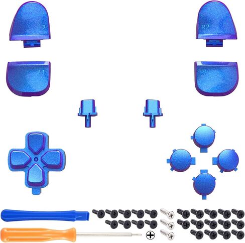 استبدال متطرفة D-PAD R1 L1 R2 L2 مشاركة خيارات أزرار الوجه ، أزرار مجموعة كاملة من الكروم المتوافقة مع وحدة التحكم PS5 BDM-030 BDM-040 BDM-050-وحدة تحكم غير متضمنة in Saudi Arabia