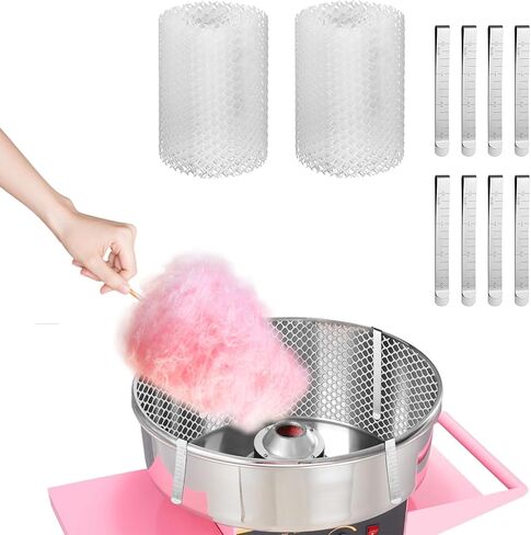 2 Sets Cotton Candy Mesh and Clip Stabilizer Kit, Reusable & Cuttable Cotton Candy Machine Supplies, Floss Maker Accessories in Saudi Arabia