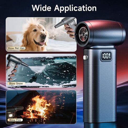 Duster Air Air مضغوط ， 6 تروس قابلة للتعديل 300000 دورة في الدقيقة هواء كهربائي لاسلكي مع ضوء LED وشاشة ، 10000 مللي أمبير في الساعة منفاخ هواء اللاسلكي القابل لإعادة الشحن مع محرك بدون فرش ، يحل محل علب الهواء المضغوط in Saudi Arabia
