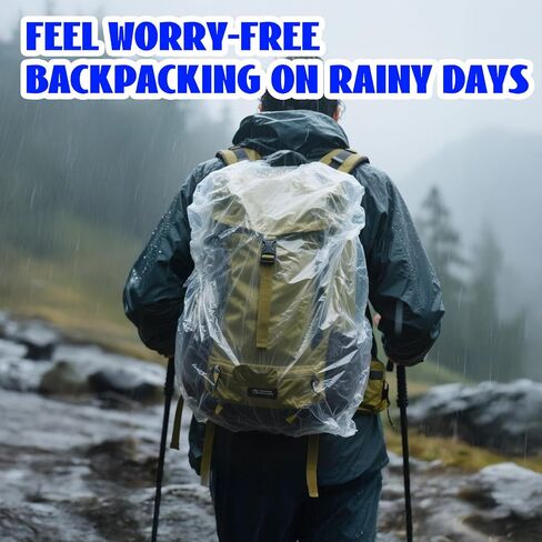 30pcs Backpack Rain Cover Disposable Waterproof Lightweight Backpack Cover Elastic Covers Protector for Outdoor Hiking Compact Raincoat Raincover for Cycling Travel (41-50L) in Saudi Arabia
