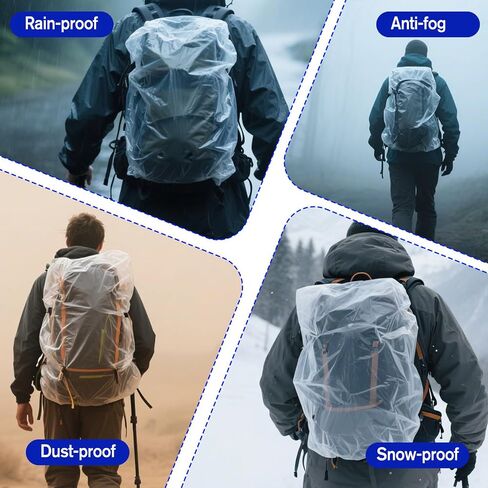 30pcs Backpack Rain Cover Disposable Waterproof Lightweight Backpack Cover Elastic Covers Protector for Outdoor Hiking Compact Raincoat Raincover for Cycling Travel (41-50L) in Saudi Arabia