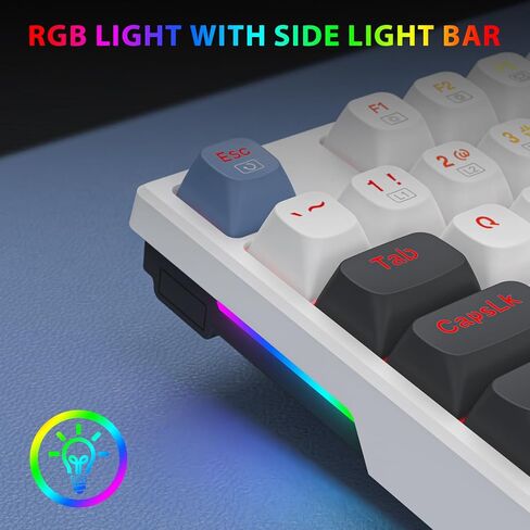 ريدراجون كيبورد ميكانيكي K668، RGB، سلكية، مفاتيح حمراء، ابيض، الوان متعددة in Kuwait