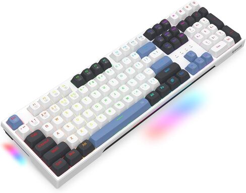 ريدراجون كيبورد ميكانيكي K668، RGB، سلكية، مفاتيح حمراء، ابيض، الوان متعددة in Kuwait