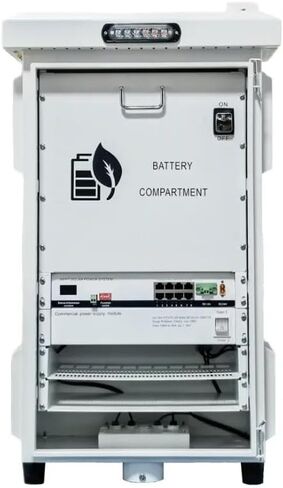 SGP-MAX3000P-KIT Outdoor Procosure Pro مع مفتاح POE المدمج في 8 ميناء ، وحدة الطاقة المدمجة 120 واط (إدخال 110-260 فولت) ، وبطاريات مزدوجة 24V 60AH للمراقبة الشمسية وشبكات الشبكات in Saudi Arabia