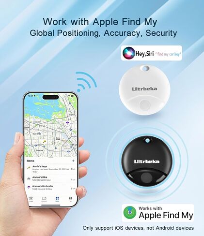Air Tag 4 Pack Bluetooth Tracker لـ Apple Find My (IOS) MFI Finder Continful Pitch for Keys ، Wallet ، أمتعة ، حقيبة ظهر ، بطارية مقاومة للماء مضادة للبطارية (وليس من أجل Android) in Kuwait