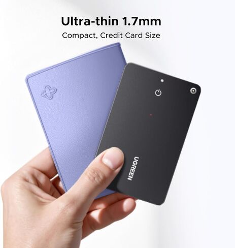 تعمل علامات تعقب Bluetooth Slim S Ugreen Slim S مع تطبيق Samsung SmartThings (Samsung فقط) ، ومكتشف بطاقة محفظة سعة 1.7 ملم ، بطاقة تعقب مائية قابلة لإعادة الشحن للمحفظة ، المفتاح ، الأمتعة in Kuwait