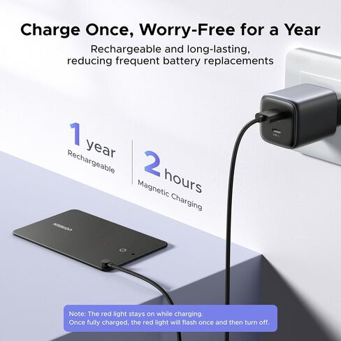 تعمل علامات تعقب Bluetooth Slim S Ugreen Slim S مع تطبيق Samsung SmartThings (Samsung فقط) ، ومكتشف بطاقة محفظة سعة 1.7 ملم ، بطاقة تعقب مائية قابلة لإعادة الشحن للمحفظة ، المفتاح ، الأمتعة in Kuwait
