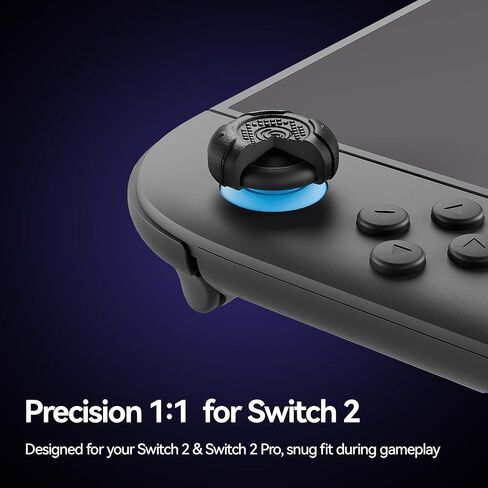 GeekShare G.S.Tac Edge Switch 2 Silicone Thumb Grip Caps Set, Anti-Slip Joystick Cover Caps Compatible with Switch 2 2025, 3 Pairs / 6 pcs - Black in Saudi Arabia