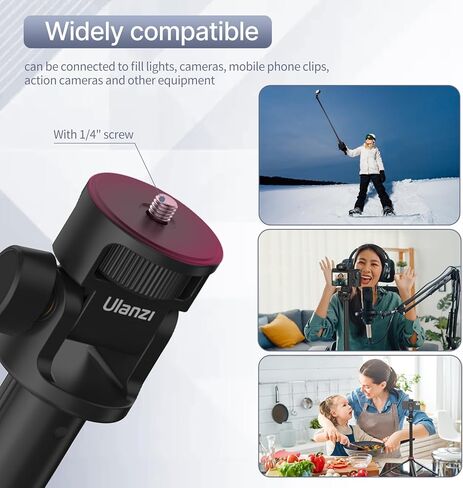 Ulanzi MT-79 81 "ترايبود الهاتف الكاميرا ، والألومنيوم ثلاثي القوائم القابل للتمديد ، وقصة سيلفي سيلفي قابلة للتعديل قابلة للتعديل مع برغي 1/4 بوصة ، و 360 درجة ، للهاتف الذكي للفيديو الخفيف للفيديو ، W ST-07 MOUNT in Kuwait