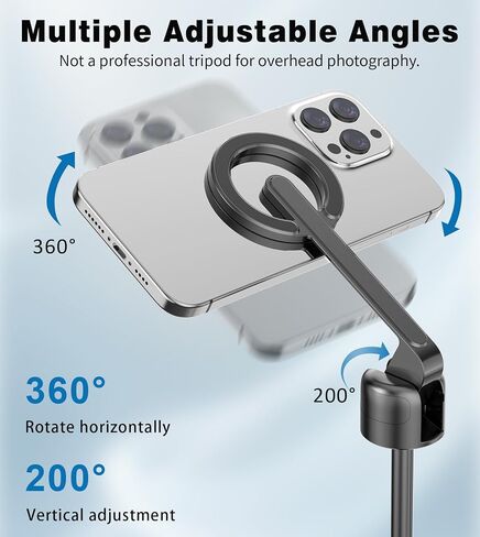 68 "ترايبود ملعون صورة شخصية مغناطيسية لجهاز iPhone ، حامل ترايبود الهاتف الخليوي المحمول مع Magsafe مع حامل هاتف REMOTE القابل لإعادة الشحن ، و 360 درجة ، حامل الهاتف للتناوب/البث المباشر/السفر الأسود in Saudi Arabia