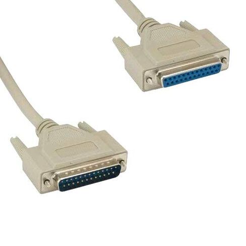 Kentek 100 ft ft DB25 25 Pin Serial Printer Extension Cable 28 AWG Male to Female M/F مصبوب RS-232 Port Beige للكمبيوتر MAC Linux مودم in Kuwait
