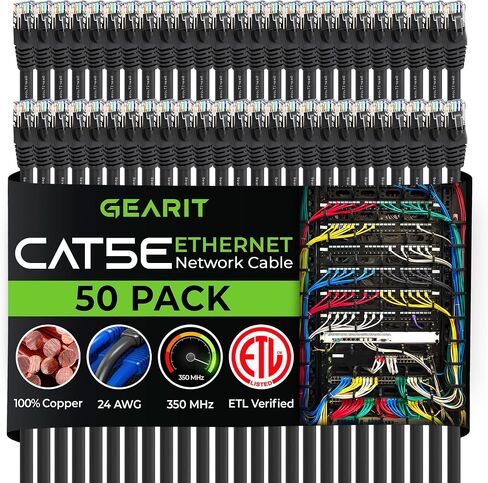Gearit 50 pack ، Cat5e Ethernet Patch Cable 1.5 id - snagless RJ45 Computer LAN COLL in Saudi Arabia