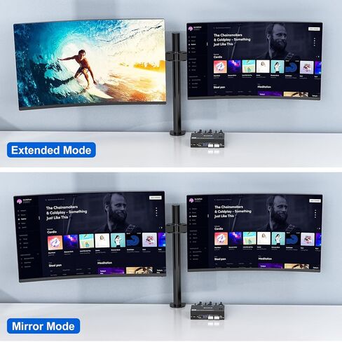 4K@144Hz KVM Switch 2 Monitors 2 Computers 8K@60Hz,Camgeet HDMI and Displayport Dual Monitor KVM Switch with 4 USB 3.0 Port for Keyboard Mouse Printer,Wired Remote,Power Adapter and USB Cable Included in Kuwait