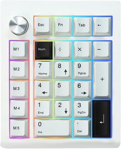 GMK26 Mechanical Numpad,QMK/VIA Macro Keypad BT5.0/2.4ghz/Type C Wireless Number Pad RGB HotSwap Numeric Keypads with Knob,PBT Keycaps Gasket Rechargeable Number Keypad for PC Laptop Desktop (Black) in Kuwait