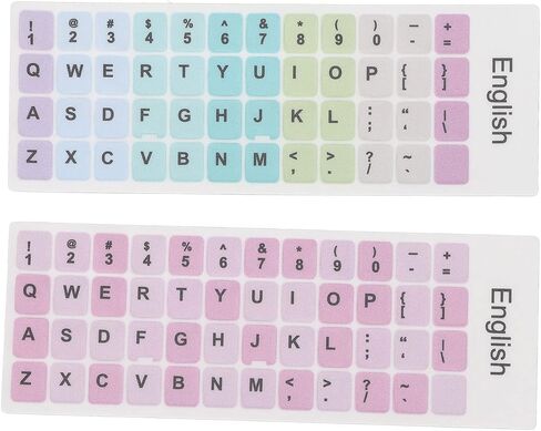 English Keyboard Stickers, Colorful PVC, 10-17in Laptops, Desktops, PC Keyboards, for English Language in Saudi Arabia