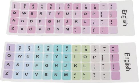 English Keyboard Stickers, Colorful PVC, 10-17in Laptops, Desktops, PC Keyboards, for English Language in Saudi Arabia