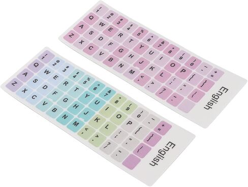 English Keyboard Stickers, Colorful PVC, 10-17in Laptops, Desktops, PC Keyboards, for English Language in Saudi Arabia