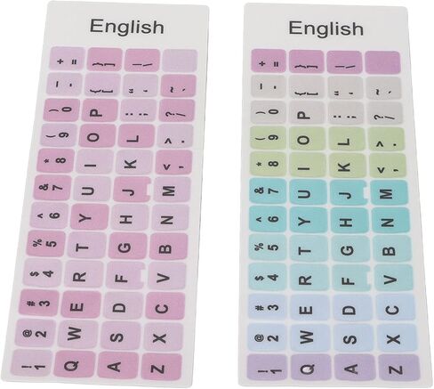 English Keyboard Stickers, Colorful PVC, 10-17in Laptops, Desktops, PC Keyboards, for English Language in Saudi Arabia