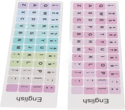 English Keyboard Stickers, Colorful PVC, 10-17in Laptops, Desktops, PC Keyboards, for English Language in Saudi Arabia