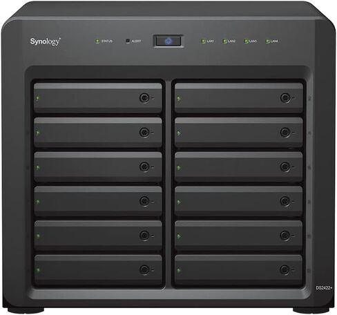 Synology DiskStation DS2422+ NAS Server مع وحدة المعالجة المركزية Ryzen 2.2Ghz ، ذاكرة 32 جيجابايت ، تخزين 48 تيرابايت ، 4 × 1GBE LAN ، نظام التشغيل DSM in Saudi Arabia