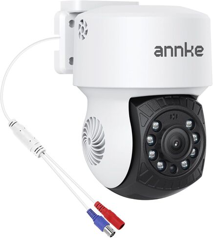 Annke 1080p 2mp AHD CCTV Home Surveillance Dome Pt ​​Camera مع مقلاة 350 درجة و 90 درجة ، رؤية ليلية IR 100 قدم ، IP65 Adducture Security Add -on Cam للاستخدام في الهواء الطلق ، توافق واسع - APT200 in Kuwait