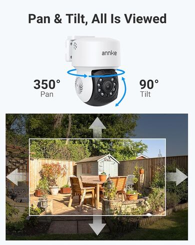Annke 1080p 2mp AHD CCTV Home Surveillance Dome Pt ​​Camera مع مقلاة 350 درجة و 90 درجة ، رؤية ليلية IR 100 قدم ، IP65 Adducture Security Add -on Cam للاستخدام في الهواء الطلق ، توافق واسع - APT200 in Kuwait