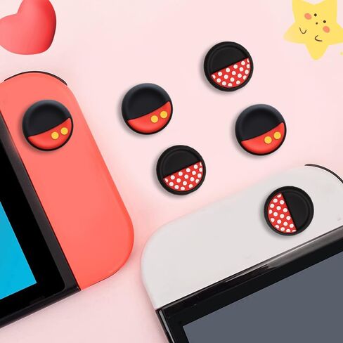 PERFECTSIGHT Cute Thumb Grips Cap Compatible with Nintendo Switch Joycon/OLED/Lite, Soft Silicon Joystick Caps, Kawaii Skin Button Stick Cover 3D Analog Kit for NS Controller, Brother in Saudi Arabia