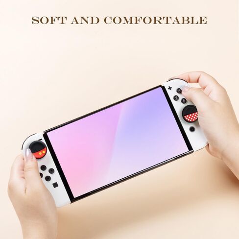 PERFECTSIGHT Cute Thumb Grips Cap Compatible with Nintendo Switch Joycon/OLED/Lite, Soft Silicon Joystick Caps, Kawaii Skin Button Stick Cover 3D Analog Kit for NS Controller, Brother in Saudi Arabia