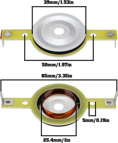 The Lord of the Tools 4pcs 25.4mm Bullet Super Tenter Diaphragm Titanium Twitter Voice Coil Filmer متوافق مع PRV Audio RPTW350TI TW350TI in Saudi Arabia