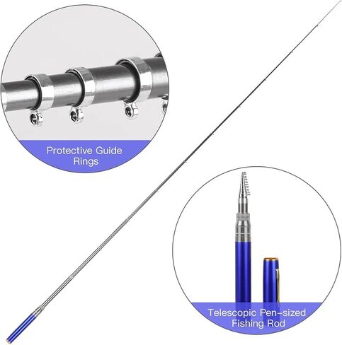 2023 Pocket Size Fishing Rod - Pen Fishing Pole and Reel Combo, Portable Telescopic Small Fishing Pole Mini Fishing Rod, Micro Collapsible Fishing Rod and Reel Combo Travel Fishing Kits in Saudi Arabia