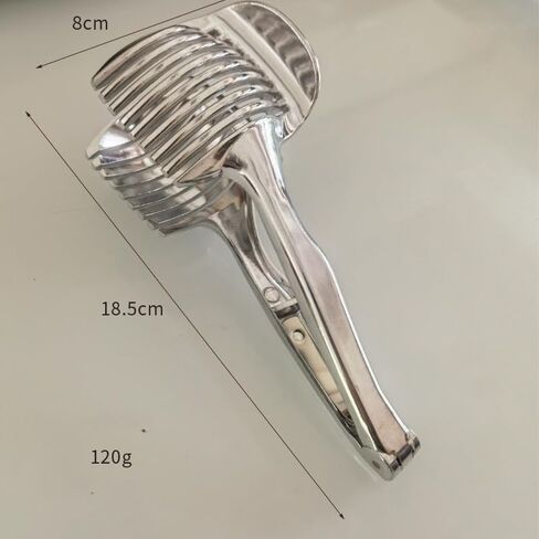 شريحة الليمون من الألومنيوم المتميزة ، والفضة ، وقطع طعام المطبخ مع مقبض ، و 18.5x8cm ، وأداة تقطيع موحدة للفواكه والطماطم in Kuwait