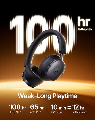 Baseus Inspire XH1 Adaptive Active Noise Cancelling Headphones, Sound by Bose, Dolby Audio, Premium Real-Time Adaptive ANC, Adaptive Tuning Rich Sound, Hi-Res Audio, 100H Playtime - Cosmic Black in Saudi Arabia