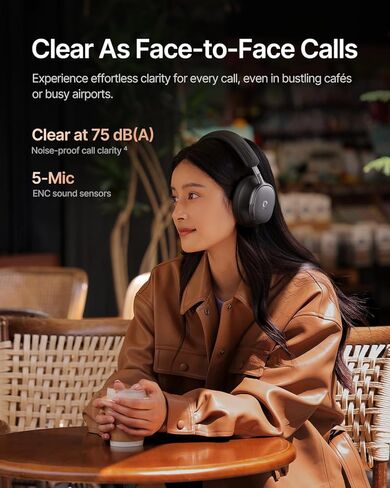 Baseus Inspire XH1 Adaptive Active Noise Cancelling Headphones, Sound by Bose, Dolby Audio, Premium Real-Time Adaptive ANC, Adaptive Tuning Rich Sound, Hi-Res Audio, 100H Playtime - Cosmic Black in Saudi Arabia
