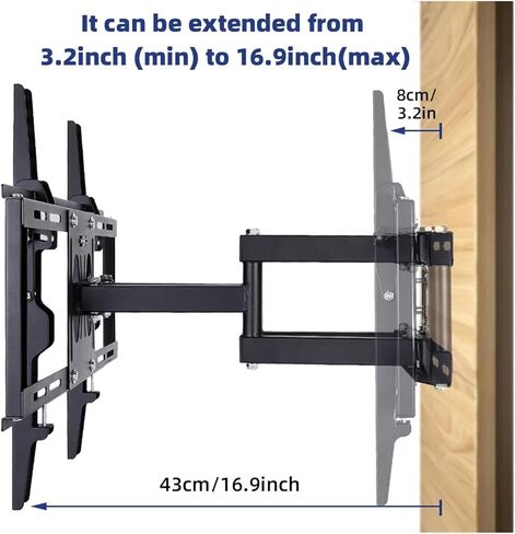 TV Wall Mount Full Motion Articulating Tilt Swivel Bracket for 26-55 Inch Screens 孔距 Up to 400x400 in Kuwait