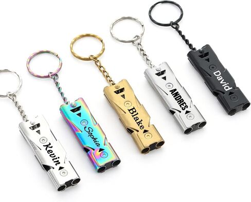 Custom Whistle Emergency Whistles Keychain Rape Whistle 120db Safety Whistle with Lanyard Stainless Steel High Decibel Whistles Hiking Pets Training Coach Sports in Saudi Arabia