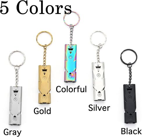 Custom Whistle Emergency Whistles Keychain Rape Whistle 120db Safety Whistle with Lanyard Stainless Steel High Decibel Whistles Hiking Pets Training Coach Sports in Saudi Arabia