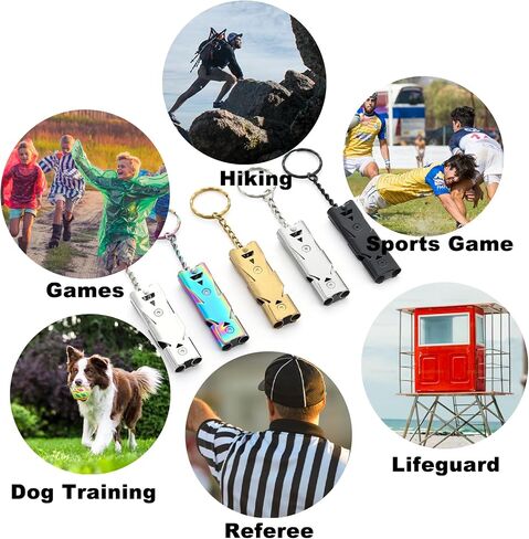 Custom Whistle Emergency Whistles Keychain Rape Whistle 120db Safety Whistle with Lanyard Stainless Steel High Decibel Whistles Hiking Pets Training Coach Sports in Saudi Arabia