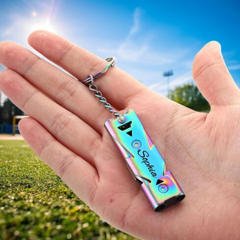 Custom Whistle Emergency Whistles Keychain Rape Whistle 120db Safety Whistle with Lanyard Stainless Steel High Decibel Whistles Hiking Pets Training Coach Sports in Saudi Arabia
