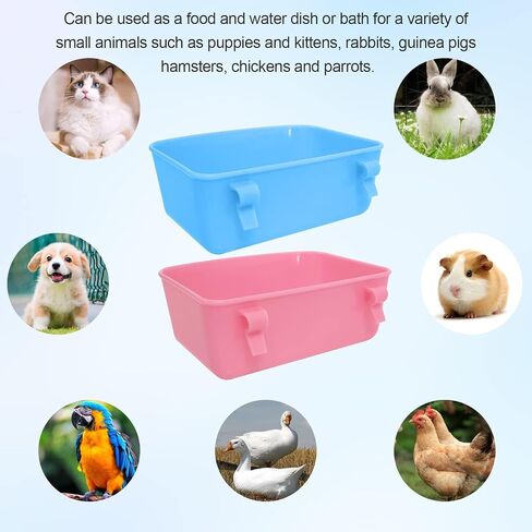 6 Pack Feeder (Blue, Pink), Hanging Feeder,Food and Water Container, Bath Water Bowl Universal for Small Animals in Saudi Arabia