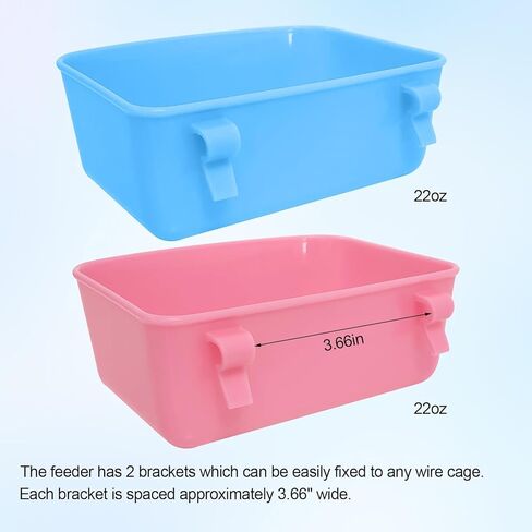 6 Pack Feeder (Blue, Pink), Hanging Feeder,Food and Water Container, Bath Water Bowl Universal for Small Animals in Saudi Arabia