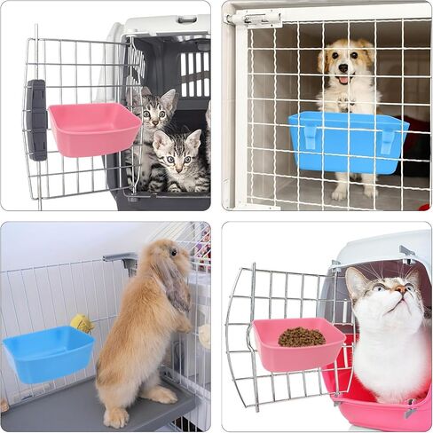 6 Pack Feeder (Blue, Pink), Hanging Feeder,Food and Water Container, Bath Water Bowl Universal for Small Animals in Saudi Arabia
