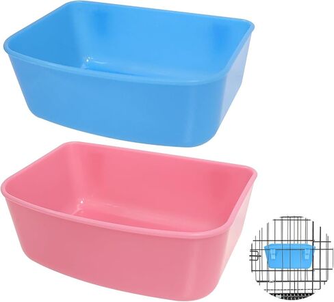 6 Pack Feeder (Blue, Pink), Hanging Feeder,Food and Water Container, Bath Water Bowl Universal for Small Animals in Saudi Arabia
