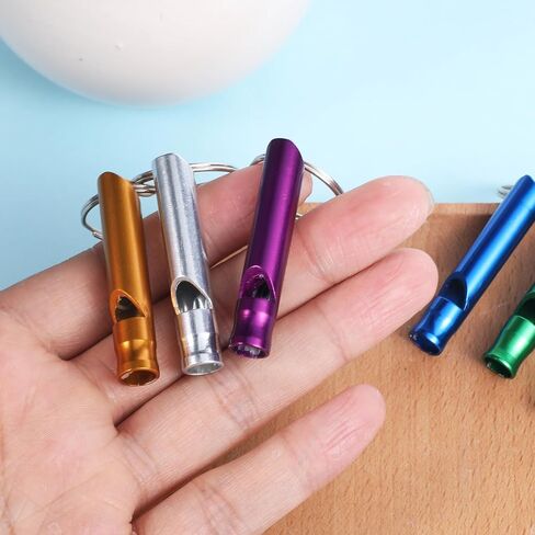 12 pcs Emergency Whistle with Key Chain, Extra Loud Safety Aluminum Safety Survival Whistles Keychain Emergency Whistle for Outdoor Sports Camping Hiking Boating Fishing,6 Colors in Saudi Arabia