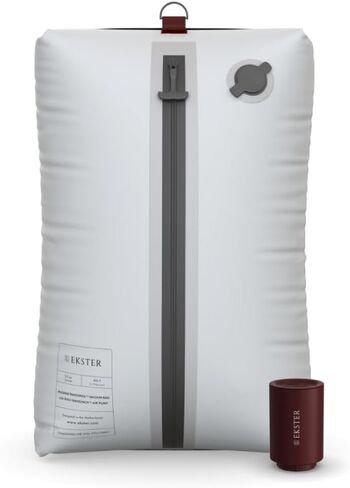 ekster portable air pump pump | سريع شحن USB-C لـ 20+ استخدامات | مضخة هواء الضغط الصغيرة لأكياس الفراغ مع فوهة عالمية | سدادة الهواء اللاسلكية محكمة الغلق متوافقة مع أكياس حزمة السفر ekster in Kuwait