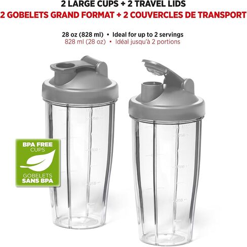 Starfrit Personal Blender - Two 828ml Cups - High, Low & Pulse Modes - 300W - Black in Saudi Arabia