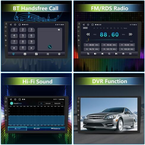 راديو سيارة لسيارة Ford Focus 2012-2017، شاشة لمس 9 بوصة Android 15 ستيريو مع بلوتوث GPS لاسلكي CarPlay Andriod Auto [2GB+64GB] in Kuwait